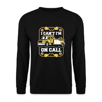 I Can't I'm On Call Abschleppfahrzeug Fahrer - Unisex Pullover - Schwarz - Vorne - Alina (178cm) & Michal (187cm)