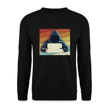 Retro Sniffer Social Engineering Phishing Grey - Unisex Pullover - Schwarz - Vorne - Alina (178cm) & Michal (187cm)