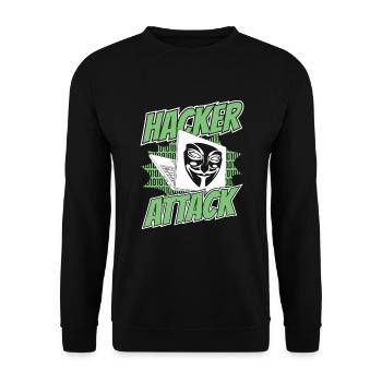 Hacker Attack Social Engineering Phishing Sniffer - Unisex Pullover - Schwarz - Vorne - Alina (178cm) & Michal (187cm)