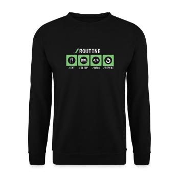 Routine Eat Sleep Hack Répéter Sniffer Phishing - Sweat-shirt Unisexe - noir - Devant - Alina (178cm) & Michal (187cm)