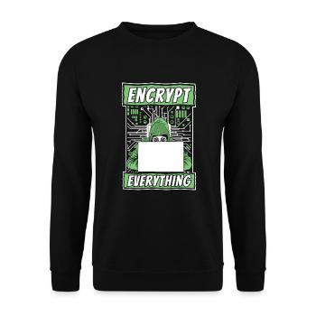 Encrypt Everything Phishing Sniffer Grey Hat - Unisex Pullover - Schwarz - Vorne - Alina (178cm) & Michal (187cm)