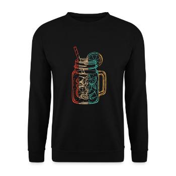 Retro Lemonade Lemonade Seller - Unisex Sweatshirt - black - Front - Alina (178cm) & Michal (187cm)