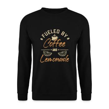 Fueled by Coffee and Lemonade Limonade - Unisex Sweatshirt - black - Front - Alina (178cm) & Michal (187cm)