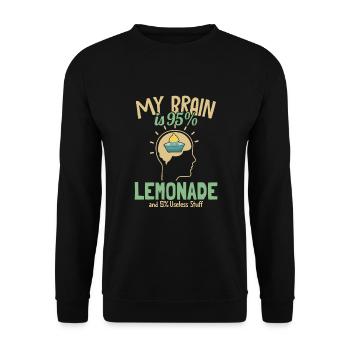 Mon cerveau est composé à 95% d’amateurs de limonade - Sweat-shirt Unisexe - noir - Devant - Alina (178cm) & Michal (187cm)