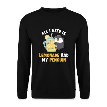 La limonade et mes amoureux de la limonade Pingouin - Sweat-shirt Unisexe - noir - Devant - Alina (178cm) & Michal (187cm)