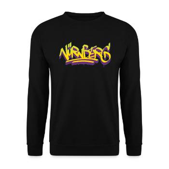 Nürnberg Graffiti Shirt Style streetart urban cult - Unisex Pullover - Schwarz - Vorne - Alina (178cm) & Michal (187cm)