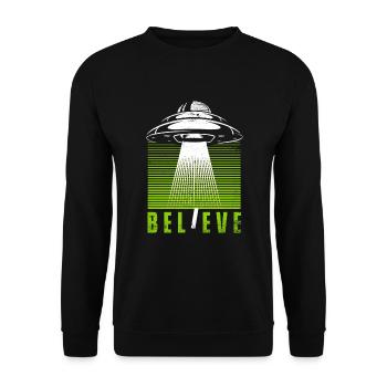 Croire conspiration Außerirdischer extraterrestre OVNI - Sweat-shirt Unisexe - noir - Devant - Alina (178cm) & Michal (187cm)