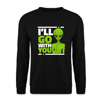 Je vais aller avec toi Ufo Conspiracy Extraterrestrial - Sweat-shirt Unisexe - noir - Devant - Alina (178cm) & Michal (187cm)