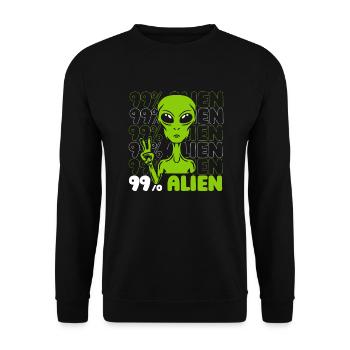 99% Alien Conspiration Alien Alien Ufo Alien - Sweat-shirt Unisexe - noir - Devant - Alina (178cm) & Michal (187cm)