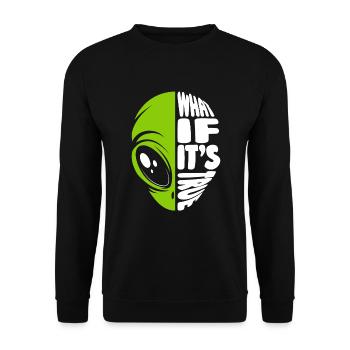Et si c’était vrai Conspiracy Alien UFO - Sweat-shirt Unisexe - noir - Devant - Alina (178cm) & Michal (187cm)