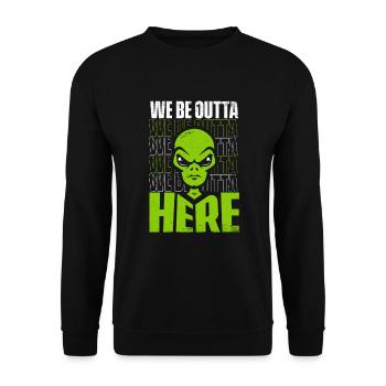 Nous sommes ici Conspiration extraterrestre OVNI - Sweat-shirt Unisexe - noir - Devant - Alina (178cm) & Michal (187cm)