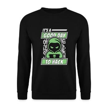 C’est une bonne journée pour pirater l’ingénierie sociale - Sweat-shirt Unisexe - noir - Devant - Alina (178cm) & Michal (187cm)