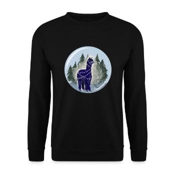 Lama Pako Huacaya Alpaca Breeder Alpaca - Unisex Sweatshirt - black - Front - Alina (178cm) & Michal (187cm)
