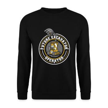 Future Excavator Operator Excavator Seilbagger - Unisex Pullover - Schwarz - Vorne - Alina (178cm) & Michal (187cm)