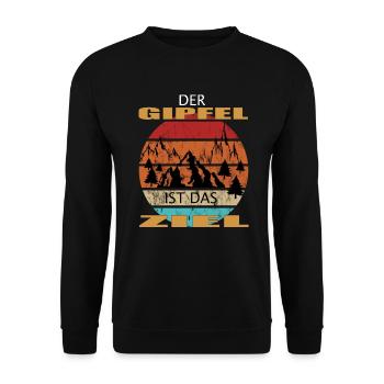 DER GIPFEL IST DAS ZIEL - Berge - Unisex Pullover - Schwarz - Vorne - Alina (178cm) & Michal (187cm)