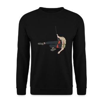 Sportklettern Speedklettern Alpinklettern Kraxler - Unisex Pullover - Schwarz - Vorne - Alina (178cm) & Michal (187cm)