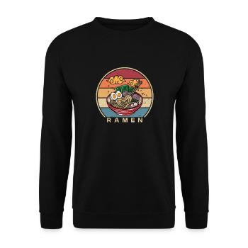 Retro Shoyu Bowl Miso Lover Tonkotsu Ramen - Unisex Pullover - Schwarz - Vorne - Alina (178cm) & Michal (187cm)