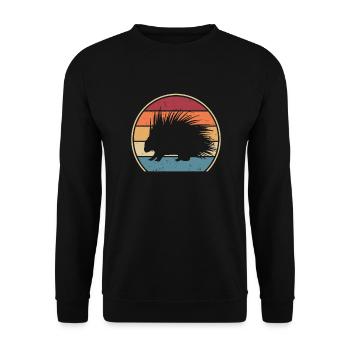 Retro North American Hystricidae Spiked Animal - Unisex Sweatshirt - black - Front - Alina (178cm) & Michal (187cm)
