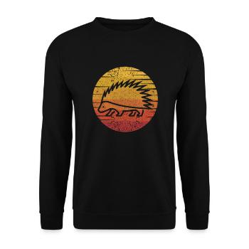 Retro Spiked Animal North American Hystricidae - Unisex Sweatshirt - black - Front - Alina (178cm) & Michal (187cm)