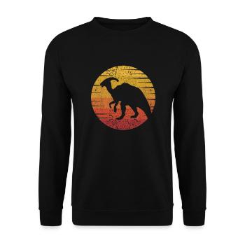 Rétro Parasaurolophini Dinosaur Lover - Sweat-shirt Unisexe - noir - Devant - Alina (178cm) & Michal (187cm)
