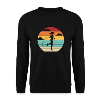 Rétro Skipping Vitesse de saut Saut professionnel - Sweat-shirt Unisexe - noir - Devant - Alina (178cm) & Michal (187cm)