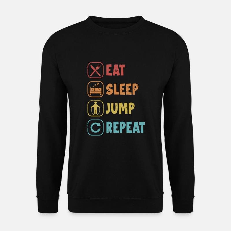 Essen, Schlafen, Springen, Springen, Spring - Unisex Pullover - Schwarz