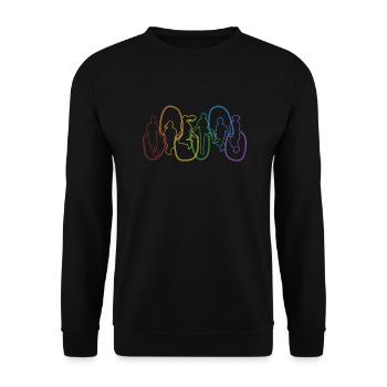 Saut à la corde LGBT Arc-en-ciel Saut Vitesse de saut - Sweat-shirt Unisexe - noir - Devant - Alina (178cm) & Michal (187cm)