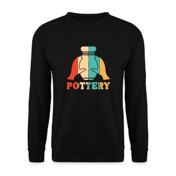 Retro Pottery Hobby Pottery Pro Wheel Lover - Unisex Sweatshirt - black - Front - Alina (178cm) & Michal (187cm)