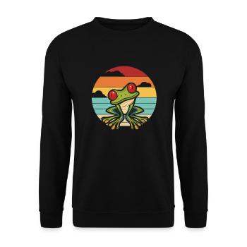 Rétro Pet Costa Rica Lover Red Eyed Tree Frog - Sweat-shirt Unisexe - noir - Devant - Alina (178cm) & Michal (187cm)