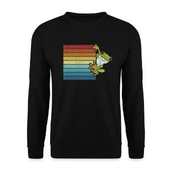 Rétro Agalychnis Callidryas Pet Lover Yeux rouges - Sweat-shirt Unisexe - noir - Devant - Alina (178cm) & Michal (187cm)