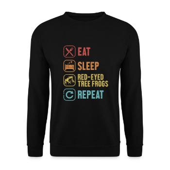 Eat Sleep Red-Eyed Tree Frogs Repeat Pet Red Eyed - Unisex Sweatshirt - black - Front - Alina (178cm) & Michal (187cm)
