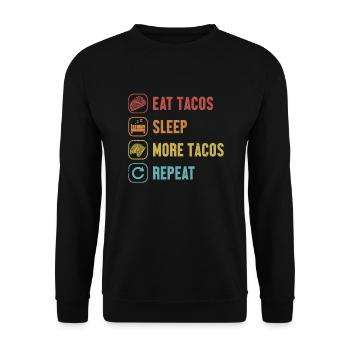Manger des tacos de sommeil Répéter Hard Shell Al Pastor - Sweat-shirt Unisexe - noir - Devant - Alina (178cm) & Michal (187cm)