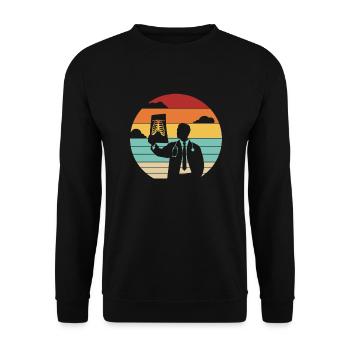 Rétro Radiographe Radiologie Infirmière Technologue - Sweat-shirt Unisexe - noir - Devant - Alina (178cm) & Michal (187cm)