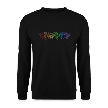 Champignons LGBT Arc-en-ciel Cueillette Champignon Cueilleur - Sweat-shirt Unisexe - noir - Devant - Alina (178cm) & Michal (187cm)