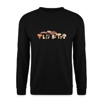 Foraging Identification Picking Hunter Mushroom - Unisex Sweatshirt - black - Front - Alina (178cm) & Michal (187cm)