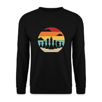 Retro Player Grandmaster Queen Professional Chess - Unisex Sweatshirt - black - Front - Alina (178cm) & Michal (187cm)