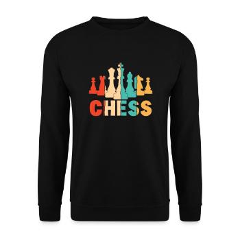 Retro Player Grandmaster Queen Professional Chess - Unisex Sweatshirt - black - Front - Alina (178cm) & Michal (187cm)