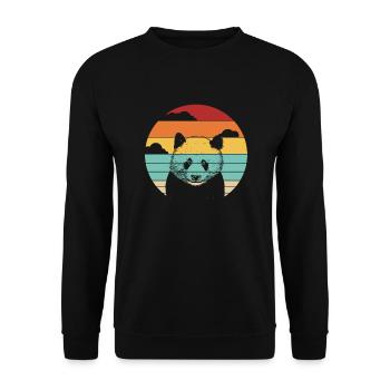 Retro Panda Bear Ailuropoda Melanoleuca Friend - Unisex Sweatshirt - black - Front - Alina (178cm) & Michal (187cm)