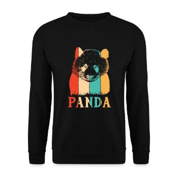 Retro Panda Bear Friend Ailuropoda Melanoleuca - Unisex Sweatshirt - black - Front - Alina (178cm) & Michal (187cm)