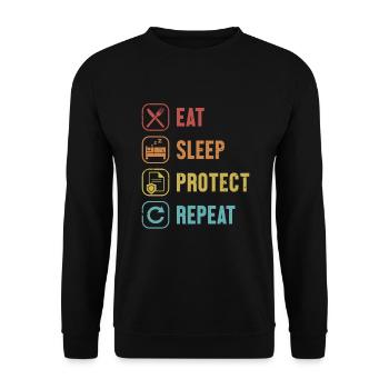 Mangez Sleep Protect Repeat Life Health Care - Sweat-shirt Unisexe - noir - Devant - Alina (178cm) & Michal (187cm)