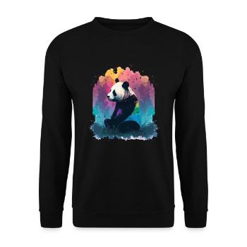Panda Bear Friend Ailuropoda Melanoleuca Lover - Unisex Sweatshirt - black - Front - Alina (178cm) & Michal (187cm)