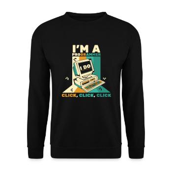 I'm A Programmer Click Software Engineer Coder - Unisex Sweatshirt - black - Front - Alina (178cm) & Michal (187cm)
