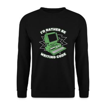 Je préfère écrire du codeur développeur de code - Sweat-shirt Unisexe - noir - Devant - Alina (178cm) & Michal (187cm)