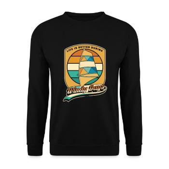 La vie est meilleure pendant les jours de vent Sports nautiques - Sweat-shirt Unisexe - noir - Devant - Alina (178cm) & Michal (187cm)
