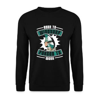 Born To Windsurf Forcé de travailler Surfer Windsurf - Sweat-shirt Unisexe - noir - Devant - Alina (178cm) & Michal (187cm)