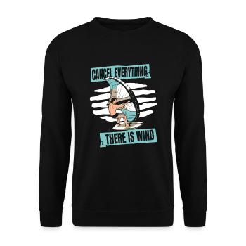 Cancel Everything There Is Wind Water Sports - Unisex Sweatshirt - black - Front - Alina (178cm) & Michal (187cm)
