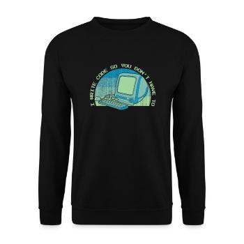 I Write Code So You Don't Have To Developer - Unisex Pullover - Schwarz - Vorne - Alina (178cm) & Michal (187cm)