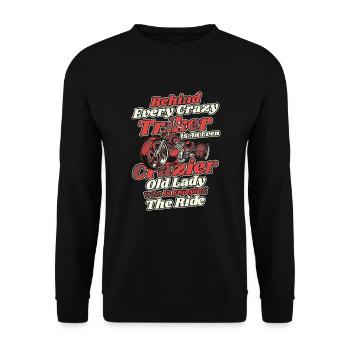 Behind Every Crazy Triker Is An Old Lady - Unisex Sweatshirt - black - Front - Alina (178cm) & Michal (187cm)