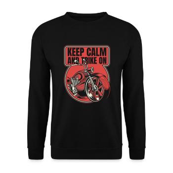 Keep Calm And Trike On Tricycle Motorcycle - Unisex Sweatshirt - black - Front - Alina (178cm) & Michal (187cm)