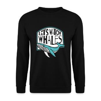 Regardons les baleines béluga bleu Cétacé Baleine - Sweat-shirt Unisexe - noir - Devant - Alina (178cm) & Michal (187cm)